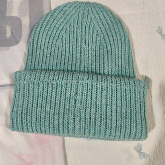 Acne Studios Large Logo Grey-Blue Beanie - Picture 3 of 4